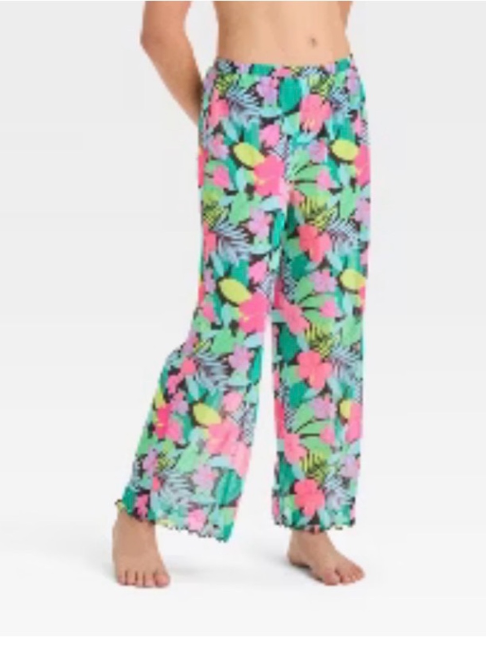 art class Mint & Pink Tropical Wide-Leg Pants